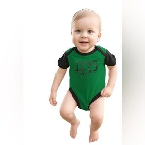 NFL Team 1 Piece New York Jets Infant Size 6-9 Months Green W/Black Trim Snaps